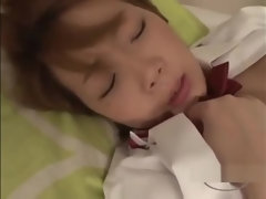 Aziatisch, Grote mammen, Bruinharig, Japaans, Masseren, Tepels, Slipje, Geschoren