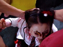 Asiatisch, Blasen, Braunhaarige, Spermaladung, Schwanz, Aufs gesicht abspritzen, Handjob, Piercing