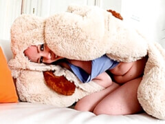 Grote kont, Grote lul, Pijpbeurt, Hondjeshouding, Natuurlijke tieten, Roodharige vrouw, Mager, Tieten likken