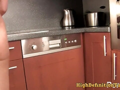 キッチン, オナニー, 看護婦, オーガズム, オマンコ, 剃毛, ストリップ, ユニフォーム
