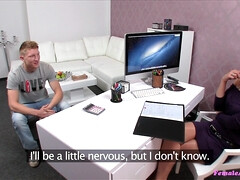 Enthousiasteling, Rondborstig, Vrouw, Dominante vrouw, Likken, Kantoor, Kut duiken, Realiteit