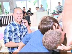 Muscled stripper stud dicksucked at bachelor party