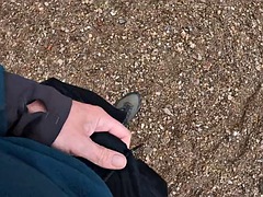 Leie, Strand, Grosser schwanz, Geschnappt, Spermaladung, Schwul, Masturbation, Im freien