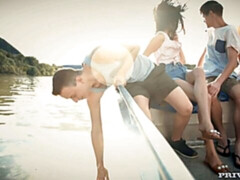 Asombroso, Rubia, Mamada, Estilo perrito, Lamidas, Coño, Adolescente, Tetas