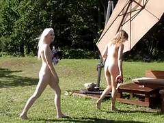 美女, ブロンド, ヨーロピアン, レズビアン, 小柄, オマンコ, ティーン, オッパイの