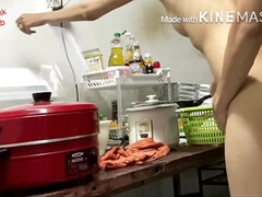 お尻, カップル, 毛深い, ハードコア, Hd, 日本人, キッチン, のぞき