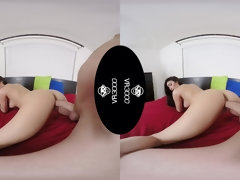 Grote mammen, Pijpbeurt, Bruinharig, Hd, Gezichtspunt, Tieten likken