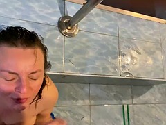 In den arsch, Grosser schwanz, Europäisch, Hardcore, Sauna, Schlampe, Ablutschen