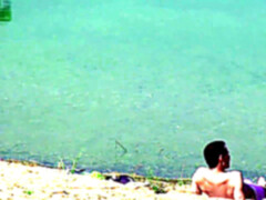 ビーチ, 捕まる, カップル, アウトドア, 公共, スパイ, ティーン, のぞき