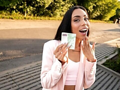 Kont, Grote lul, Pijpbeurt, Bruinharig, Natuurlijke tieten, Buiten, Gezichtspunt, Tiener