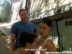 Blasen, Flotter vierer, Hd, Geld, Im freien, Pov, Öffentlich, Realität