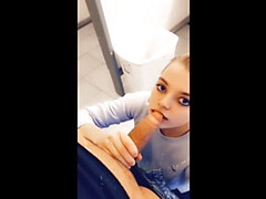 Cuarto de baño, Polla, Pequeña, Chupando