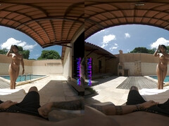 Mamada, Sexo duro, Latina, Tetas naturales, Al aire libre, Piscina, Público, Realidad