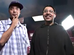 Leie, Tussi, Grosser schwanz, Blasen, Hardcore, Pornostars, Öffentlich, Flotter dreier