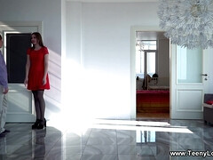 18 jahre, Schwarz, Blasen, Braunhaarige, Spermaladung, Kleid, Lingerie, Orgasmus