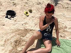 素人, ビーチ, フェラチオ, 自家製, ロシア人, ティーン, トレイン