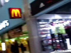 デカチン, デカパイ, ブロンド, チェコ, フェティッシュ, キス, アウトドア, 公共