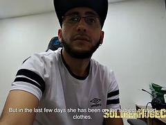 I have a friend helping me clean my office... But she wants to charge me with sex and starts seducing me!