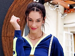 18, 素人, デカ尻, 茶髪の, オナニー, 一人, ストリッピング, ティーン