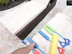 美女, デカチン, ブロンド, フェラチオ, 中出し, ハードコア, オナニー, オッパイの