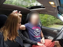 18, 素人, フェラチオ, 車, 浮気する, ヨーロピアン, お金, 赤毛