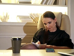 ヨーロピアン, 女, フェティッシュ, 天然, オフィス, 一人, オッパイの, スカートのぞき