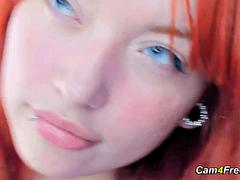 Thick Ass Redhead Teases With Her Fuck Machine