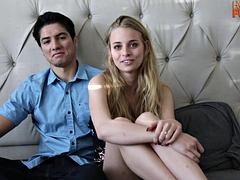 素人, ブロンド, フェラチオ, カップル, メキシコ人, 馬乗り, タトゥー, ティーン