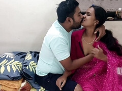 Chubby man and his wife are making love in the bedroom