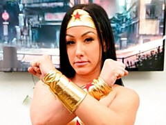 Wonder Woman Jennifer White bouncing on a big boner here