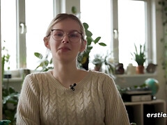 クリトリス, 女, ドイツ人, 眼鏡, オナニー, 剃毛, オッパイの, おもちゃ