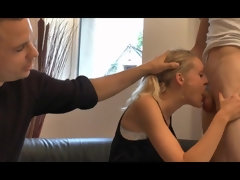 Blond, Pijpbeurt, Gebondenheid, Handbeurt, Huisgemaakt, Lesbisch, Ondergoed, Tieten likken
