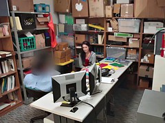 Busted Naiomi Mae swallows a fat cock in her mouth