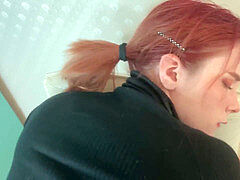 Rough facefuck, ginger-haired, rough fucking