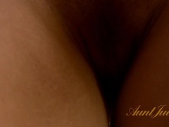 Trish exercises and gets naked.