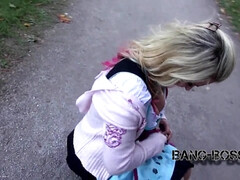 German shameless MILF outdoor porn scene