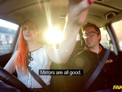 デカチン, フェラチオ, 車, バック, 手コキする, オナニー, アウトドア, 赤毛