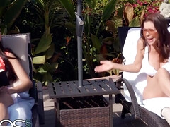 デカパイ, フェラチオ, 茶髪の, チン, Hd, 異人種間, 母, オマンコ