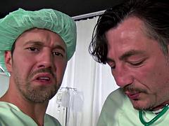 Titus Steel and Dieter Von Stein Pound Pussy in Lesbian Hospital Threesome