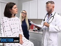 Éjaculer dans la bouche, Médecin, Exam, Femelle, Énorme, Orgasme, Chatte, Nénés