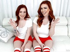 美女, フェラチオ, ハードコア, Hd, 現実, 赤毛, 三人