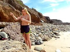 Amateur, Blonde, Femelle, Hd, De plein air, Solo