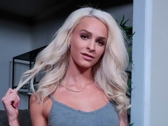 ブロンド, フェラチオ, バック, 手コキする, ハメ撮り, 剃毛, ガリガリ, オッパイの