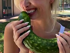 Taking Chloe Surreal And Her Melons To The Farmers Market