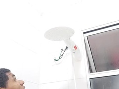 Gros cul, Grosse bite, Noire, Queue, Grosse, Béant, Chatte, Douche