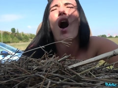 Nana, Dingue, Mignonne, Doigter, Souple, Public, Chatte, Maigrichonne