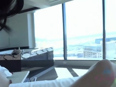 素人, フェラチオ, 茶髪の, 中出し, 足コキ, オナニー, オマンコ, オッパイの