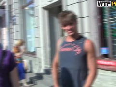 Public sex scenes with natural blonde