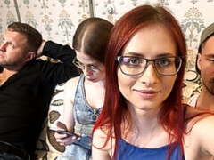 Mamada, Estilo perrito, Grupo, Orgía, Pelirrojo, Medias largas, Adolescente, Camara web