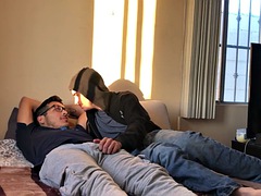 アナル, デカチン, フェラチオ, カップル, ゲイ, 手コキする, オナニー, メキシコ人
